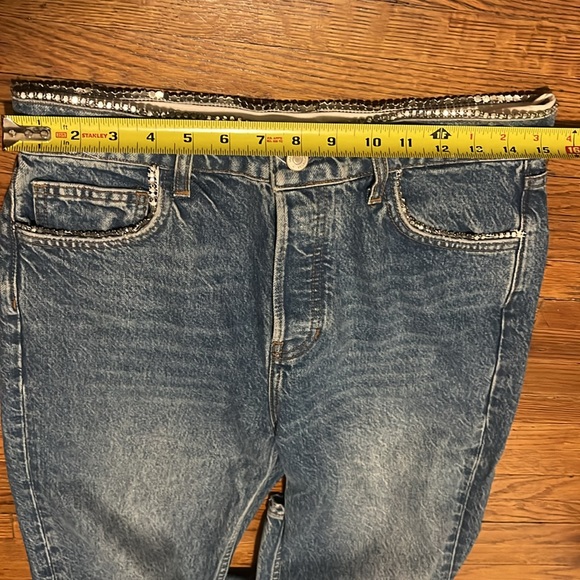 Reformation Stardust Colorado Crystal High Rise Straight Jeans 28 - Picture 12 of 14